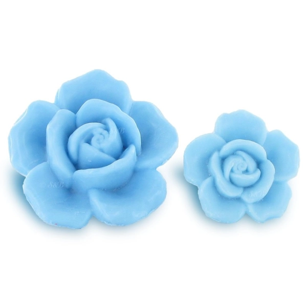 Savons sujets Grande Rose 125g bleu - Carton 40
