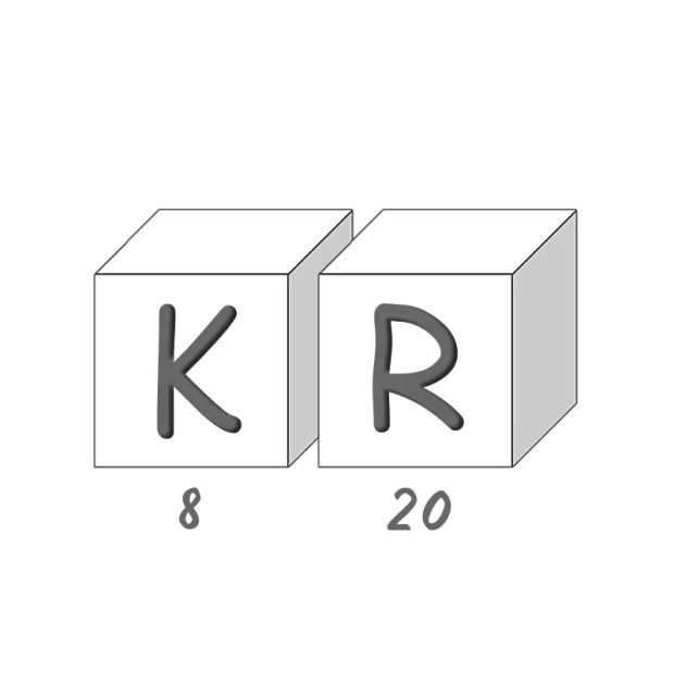          -               Savons lettres - K R - Boîte de 28