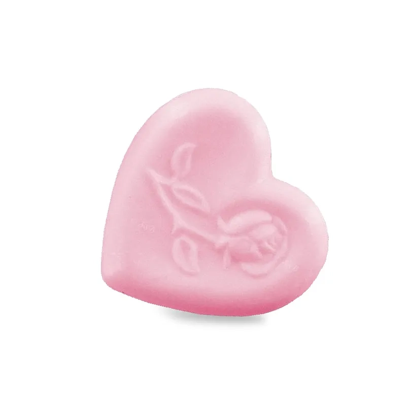 Fabricant de savons en forme de cœur avec rose rose - Diffusion en petits conditionnements 