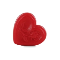 Fabricant de savons en forme de cœur avec rose rouge - Diffusion en petits conditionnements 