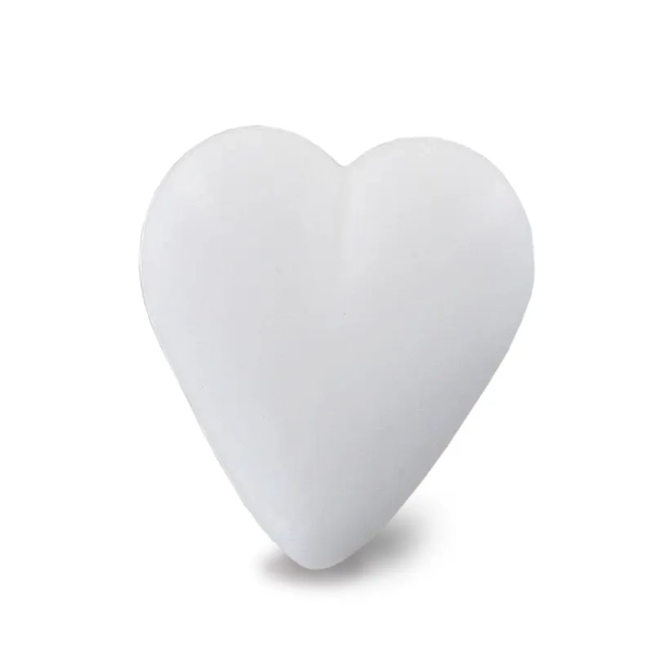 Fabricant de savons en forme de cœur blanc 34g - Diffusion en petits conditionnements 