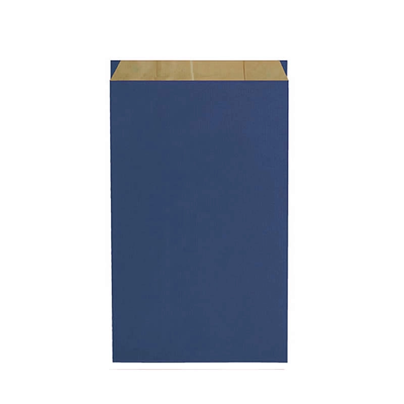 Pochettes cadeau kraft unies bleues marine