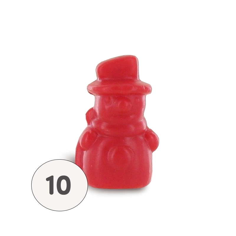 Savon forme bonhomme de neige rouge - Sachet 10 