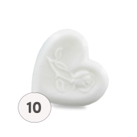 Savon forme cœur avec rose blanc - Sac 10 