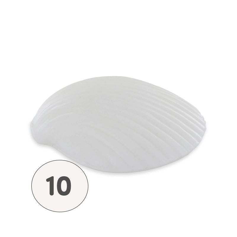 Savon forme coquillage plat blanc - Sac 10 