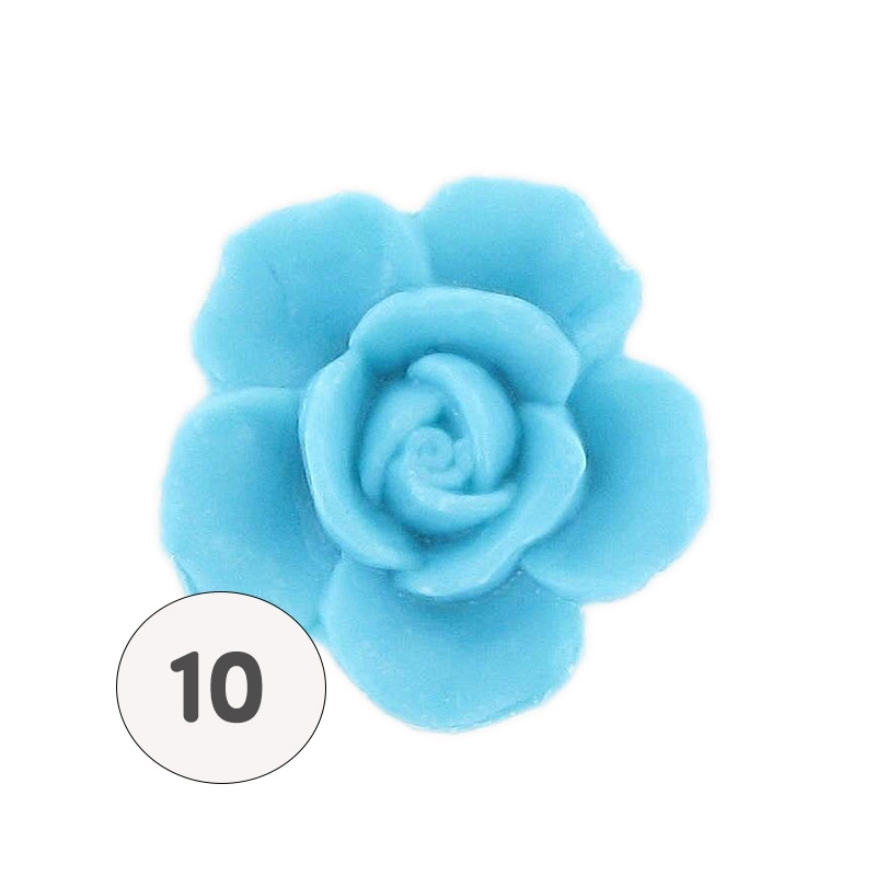Savon forme fleur turquoise - Sachet 10 