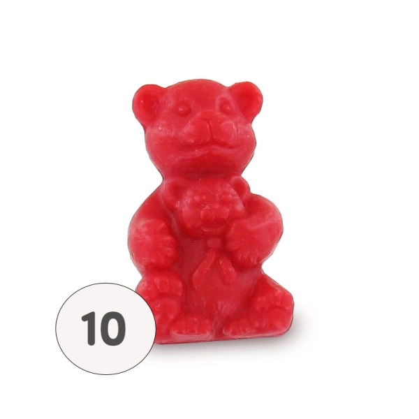 Savon forme ourson rouge - Sachet 10 