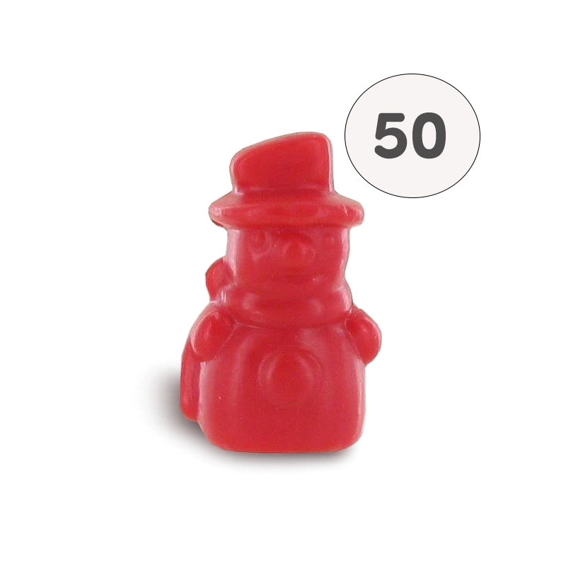 Savon forme bonhomme de neige rouge - Sac 50 