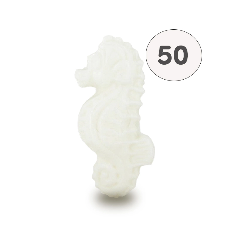 Savon forme hippocampe blanc - Sac 50 