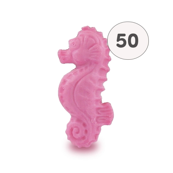 Savon forme hippocampe rose NEW - Sac 50 