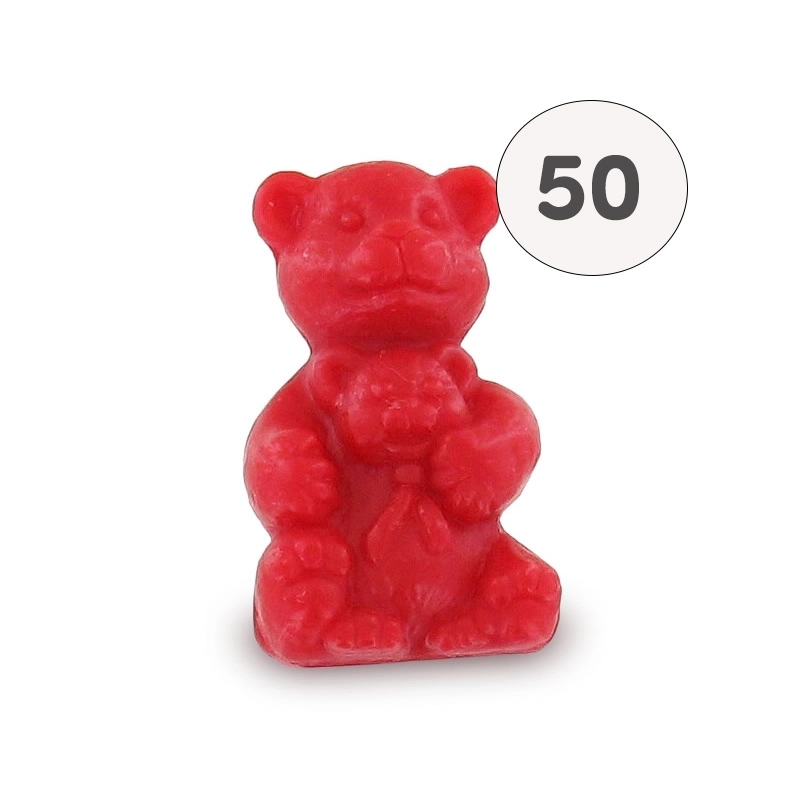 Savon forme ourson rouge - Sac 50 