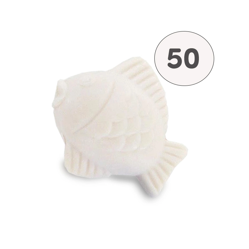 Savon forme poisson lune blanc - Sac 50 