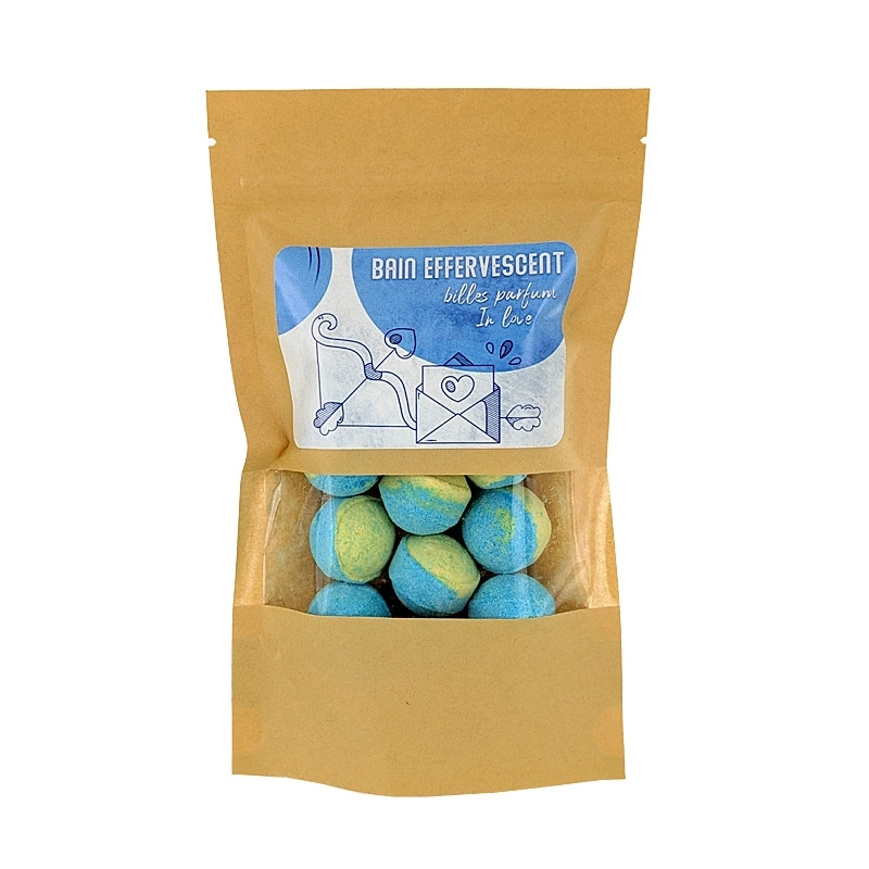 Mini-billes effervescentes bicolores parfum "In love" - 10 sachets 