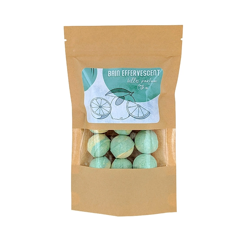 Mini-billes effervescentes bicolores parfum Citron vert - 10 sachets 