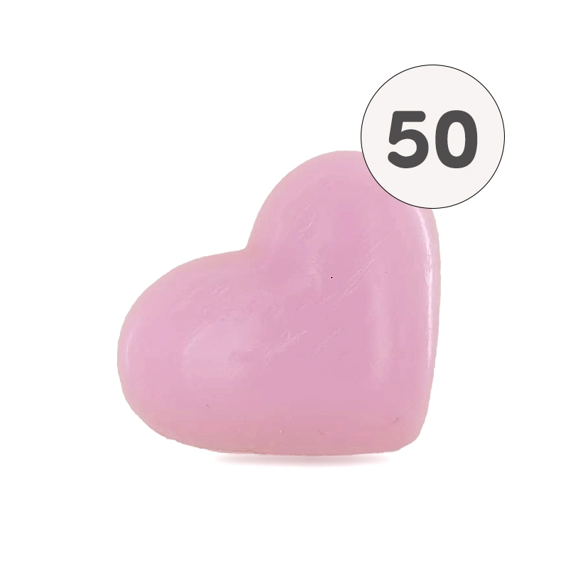 Vente en gros de petits savons en forme de coeurs -  cœur rose 25g