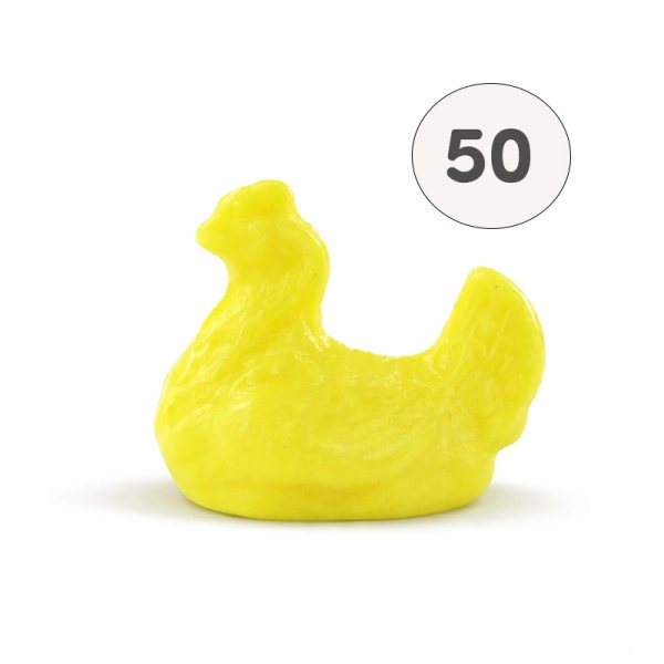 Savon forme poule jaune - Sac 50 