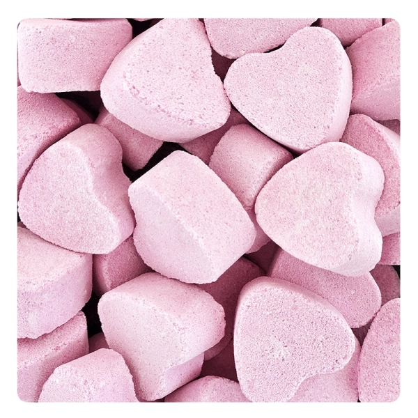 Mini-cœurs effervescents parfum rose - 1 kilo 