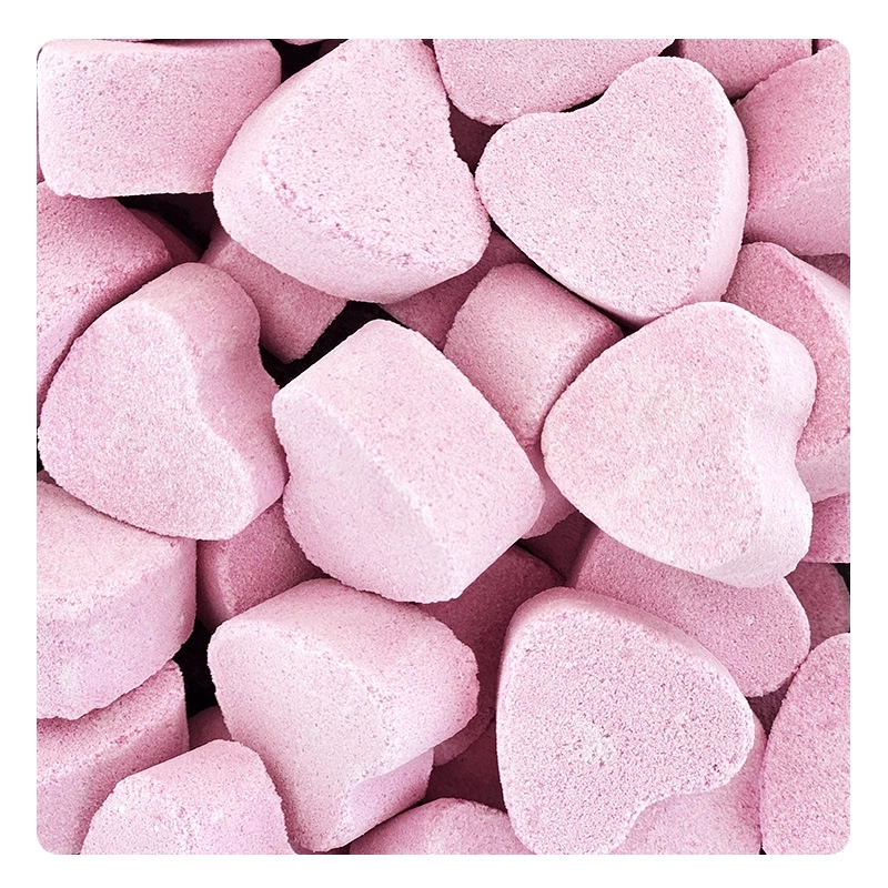 Mini-cœurs effervescents parfum rose - 1 kilo 