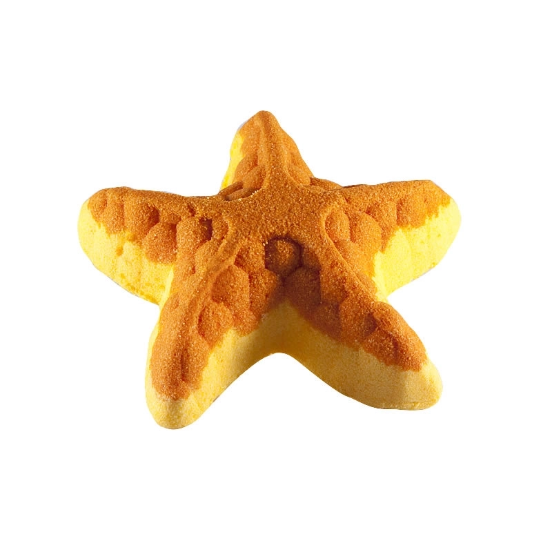 Bombe effervescente étoile de mer jaune orange