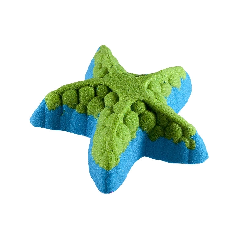 Bombe effervescente étoile de mer vert bleu