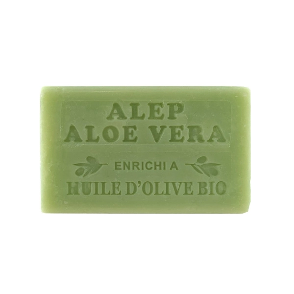 Vente aux professionnels d'une gamme de savons d'exception, mélange de Savon Marseille/Alep/Aloe vera 100g 